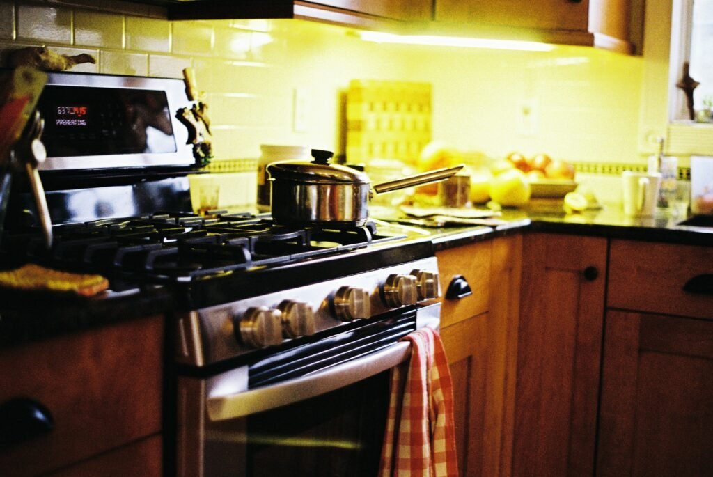 Multi-functional cooking zones improving kitchen workflow and efficiency