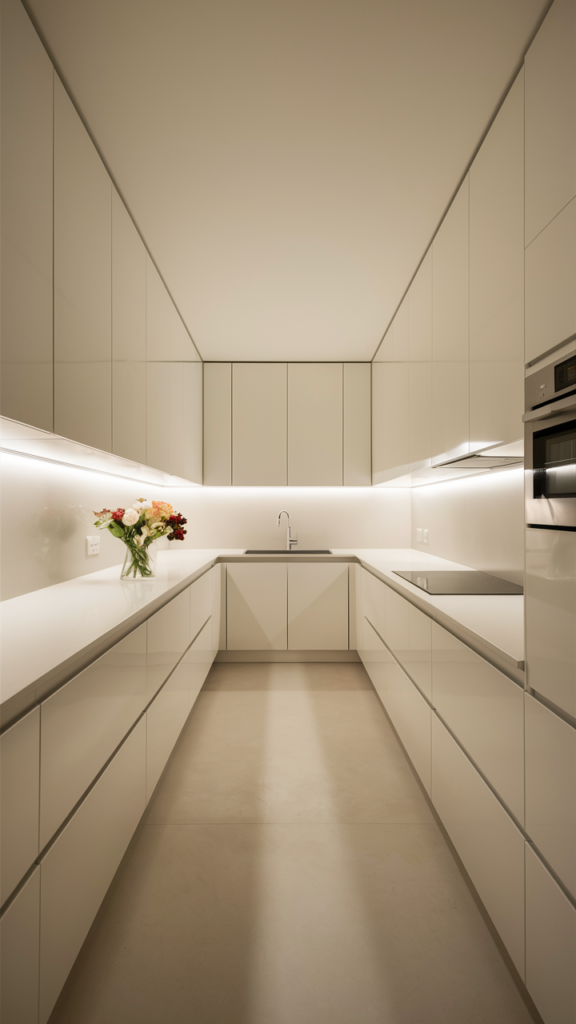 Sleek ultra-modern kitchen with a minimalist design approach