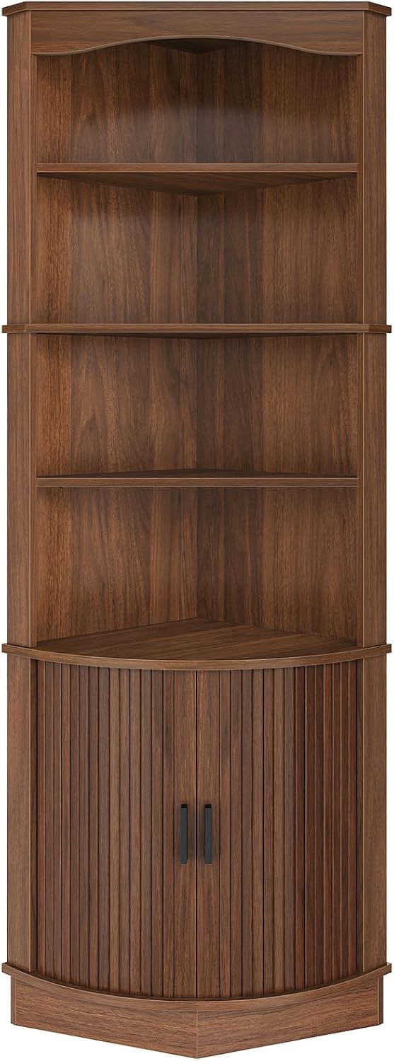 HOOBRO Corner Cabinet with Sliding Doors, 66.1 Inch Tall