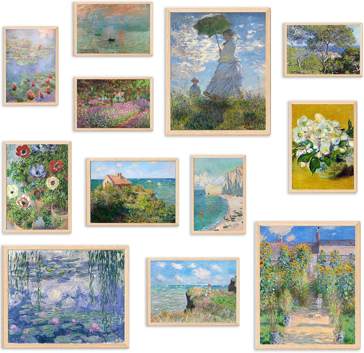 KBKBART Claude Monet Eclectic Wall Art Prints, Home Decor Canvas