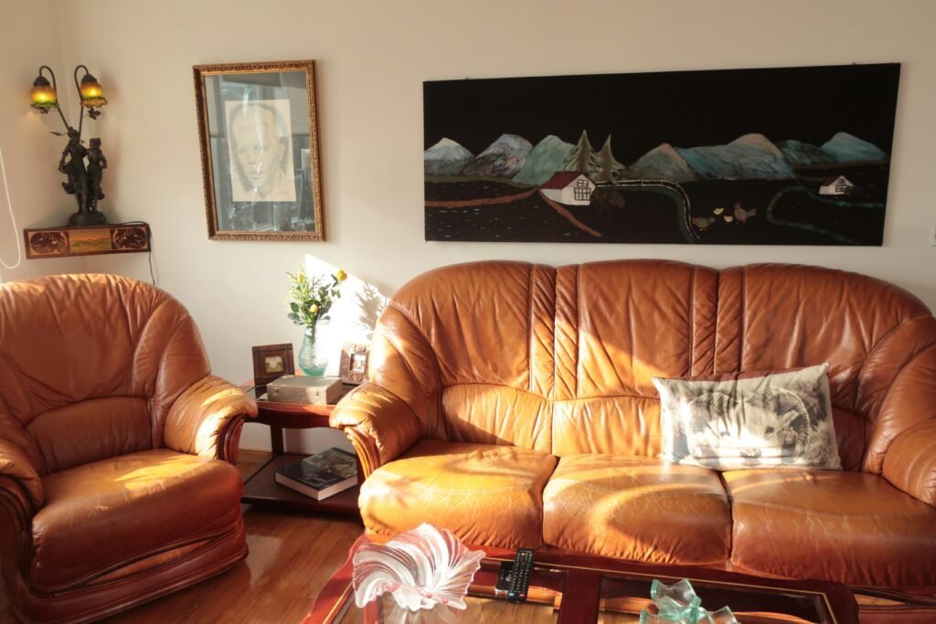 Oversized art piece serving as a bold mid-century statement