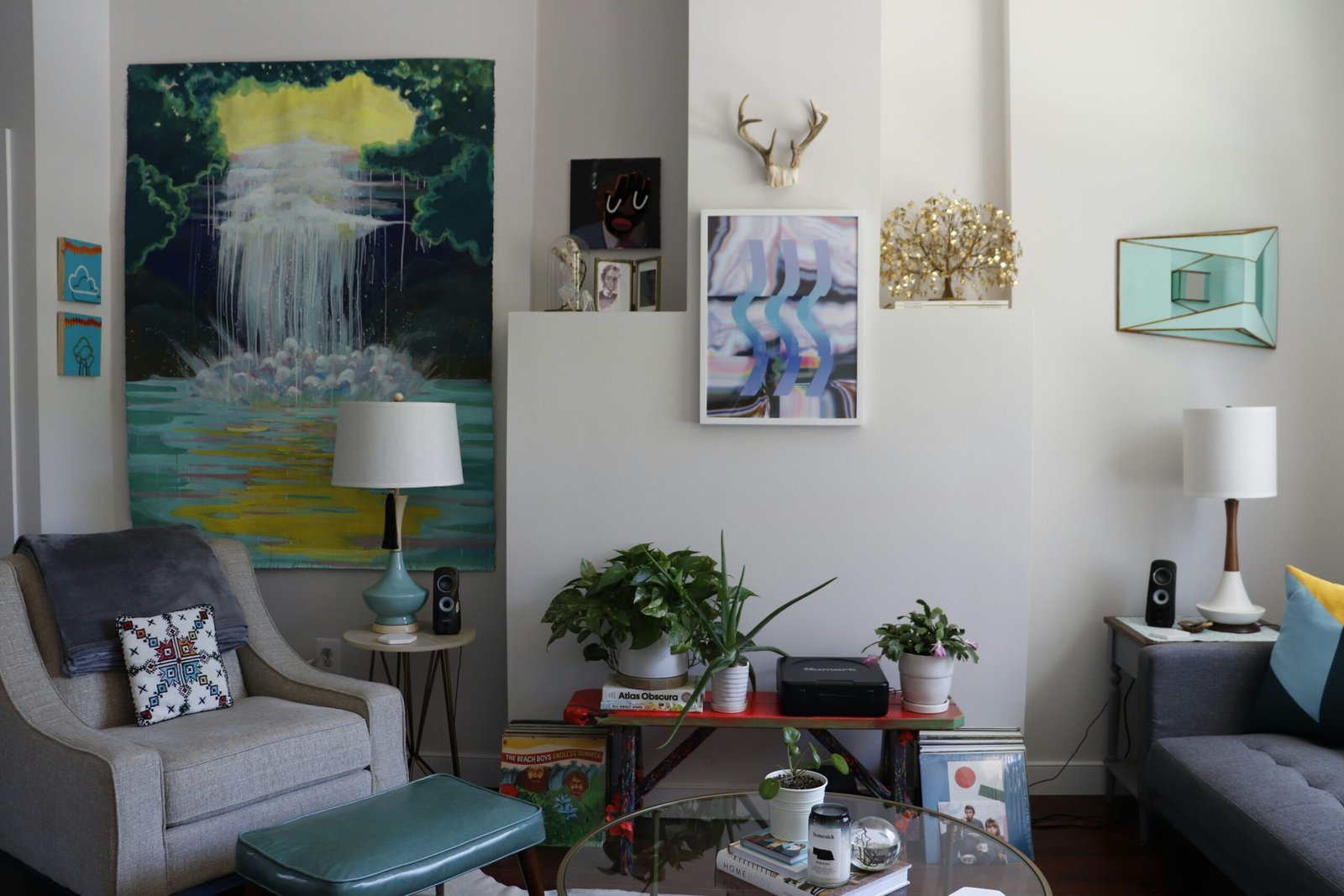 Authentic mid-century living room with genuine design character