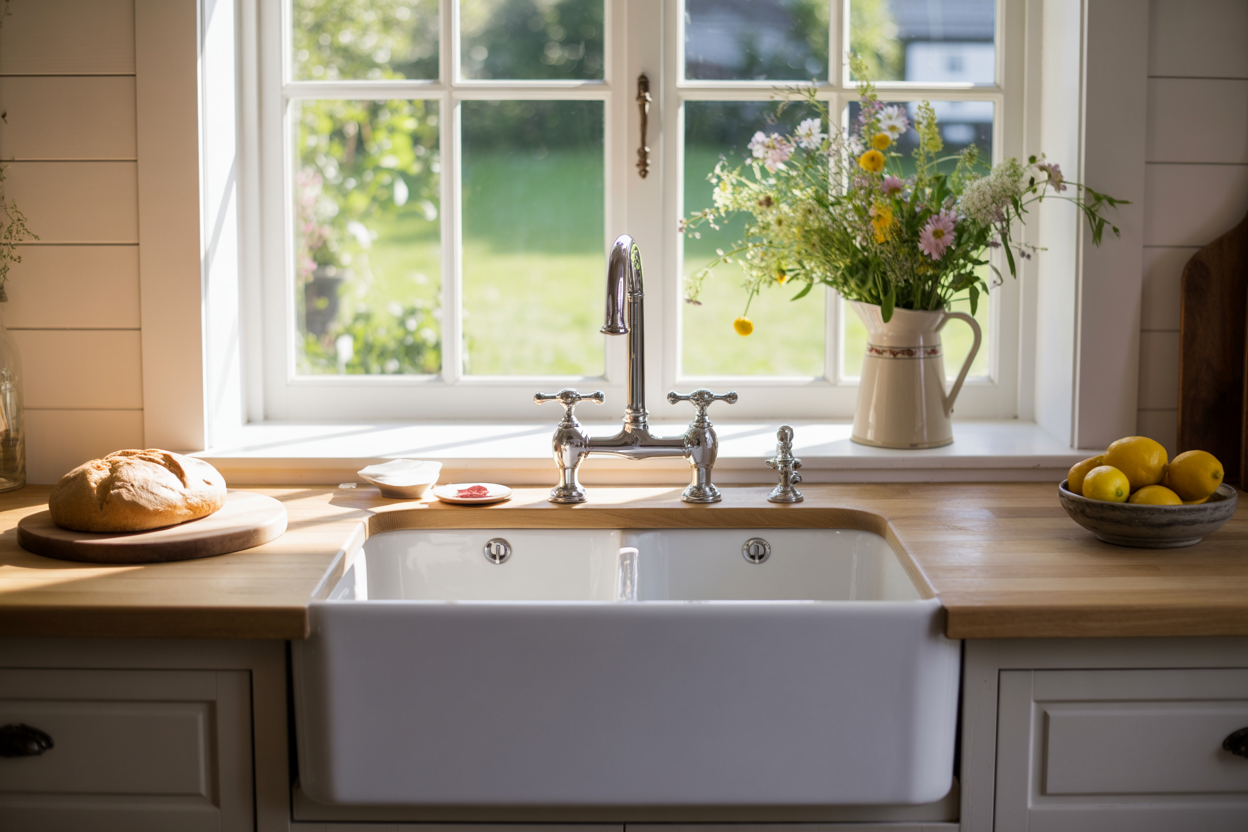 Bright modern farmhouse kitchen with timeless charm