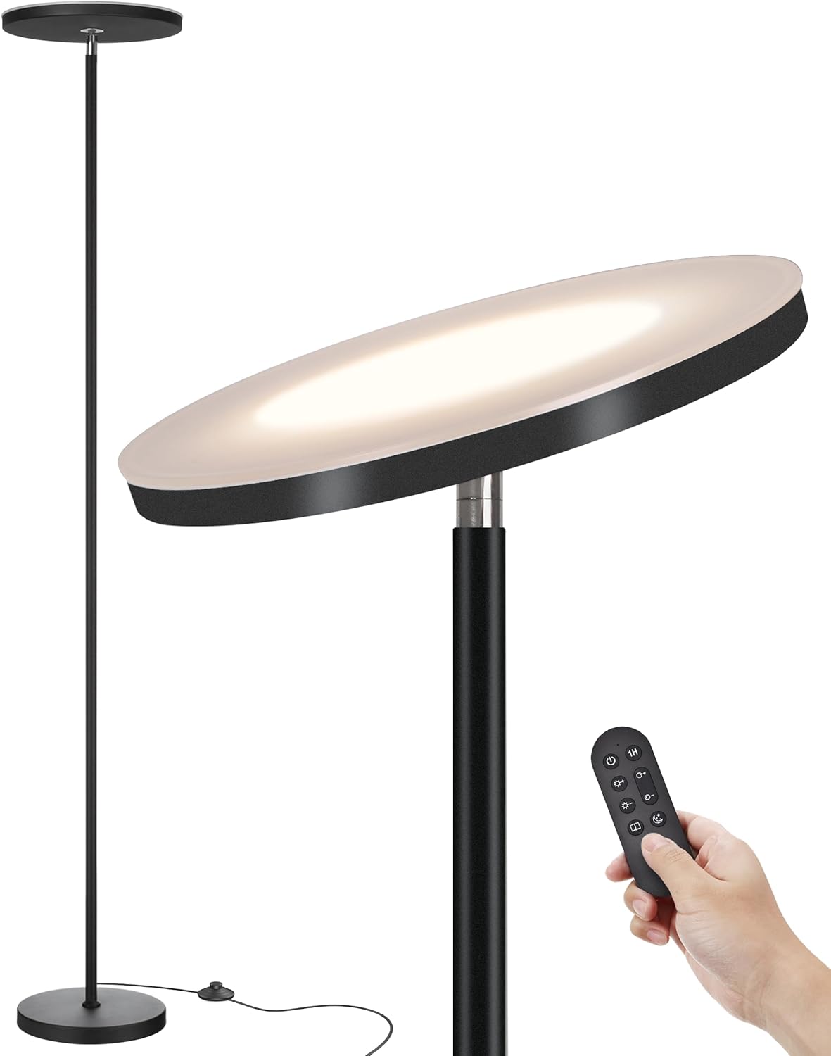 JOOFO LED Torchiere Floor Lamp for Living Room, with Remote