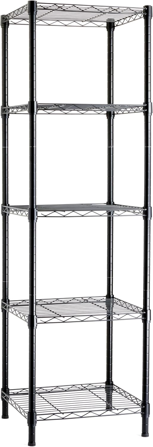 Amazon Basics 5-Shelf Adjustable Storage Shelving Unit, Tall Tower