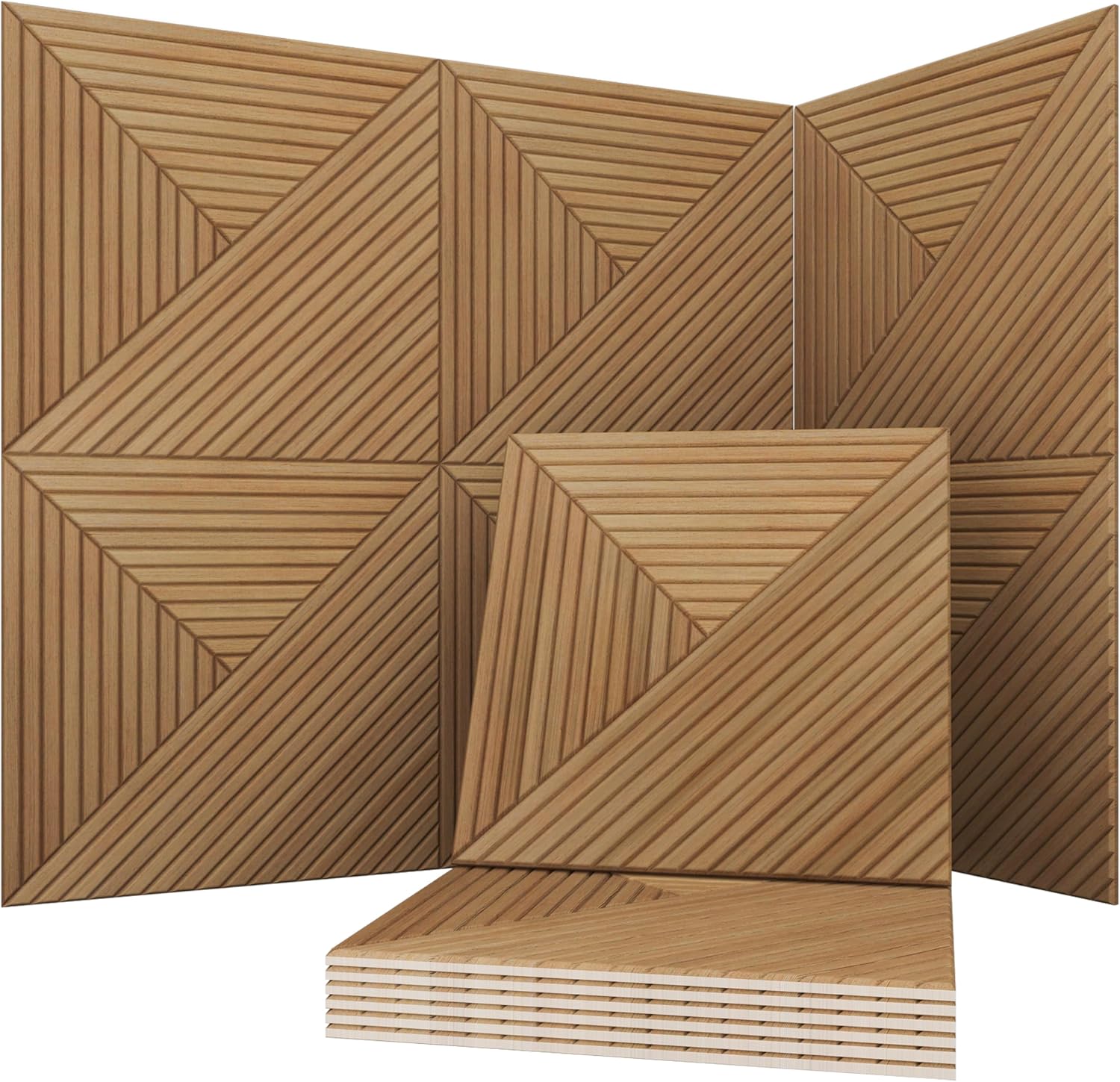 Soon Global Acoustic Wood Wall Panels, Arcadian Vortex Pattern
