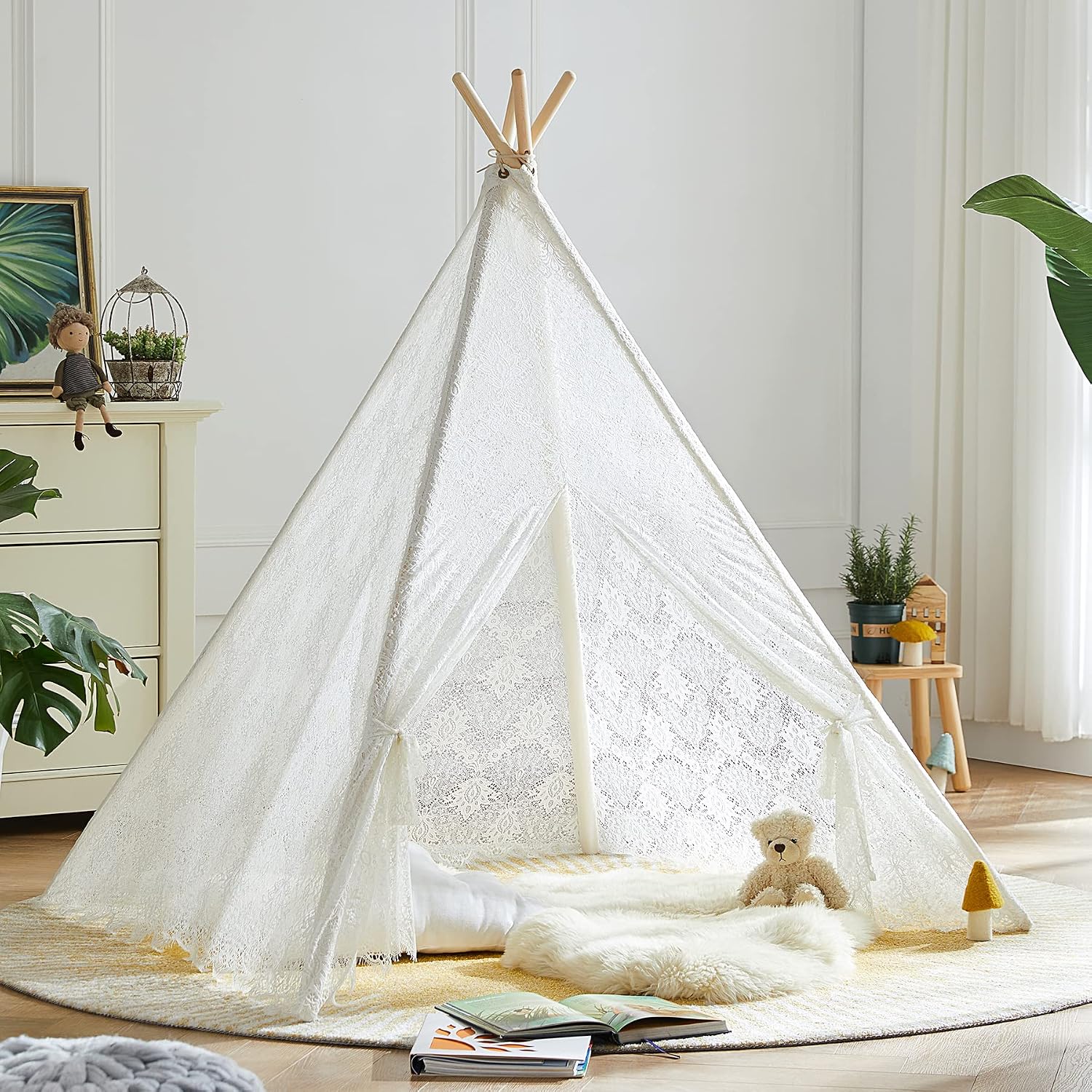 White Lace Teepee Tent