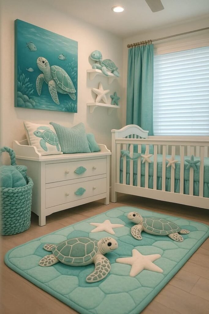 Well-organized functional baby nursery room layout