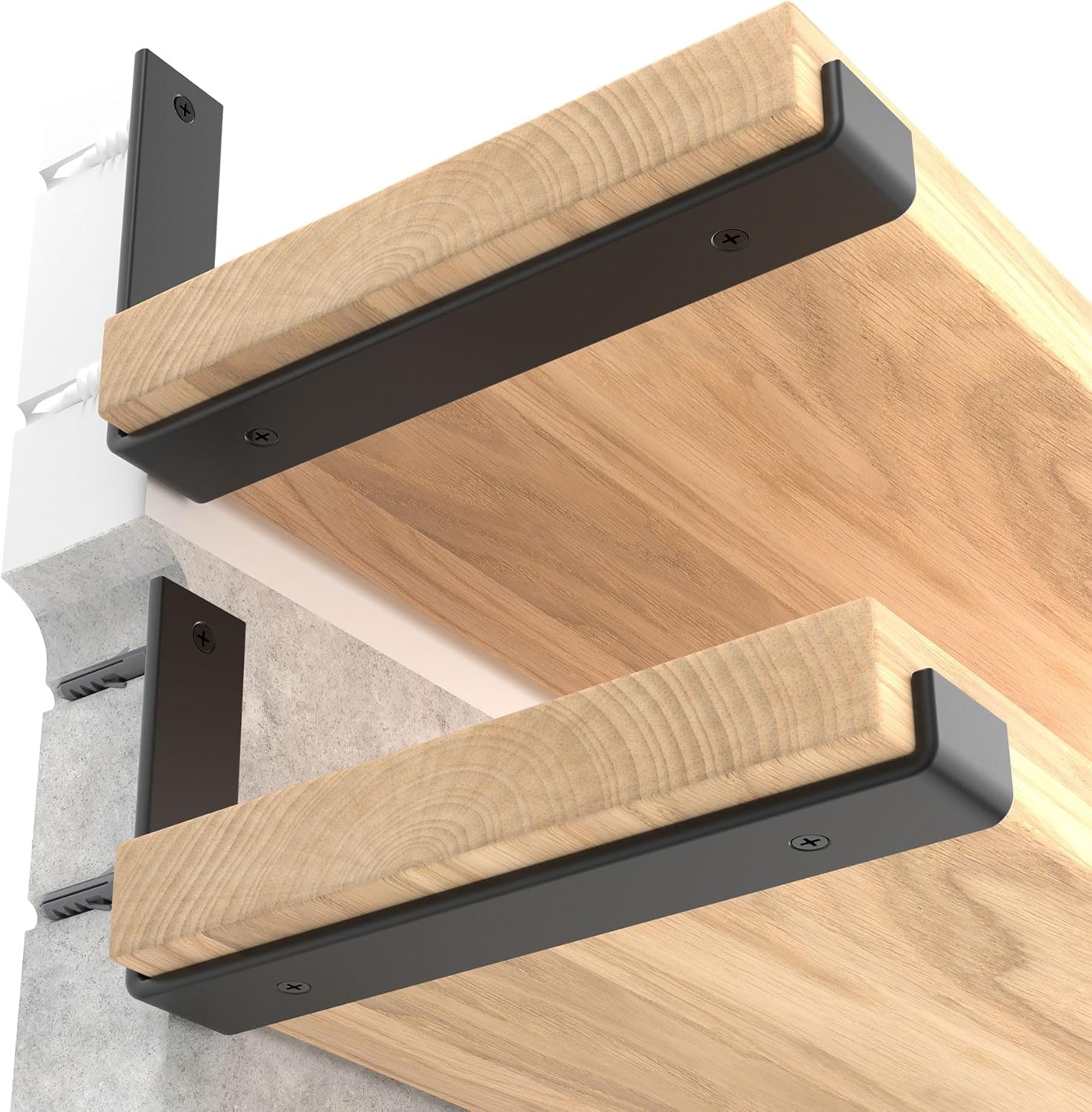 LEOPO 12 Inch Floating Shelf Brackets, 6 Pack, Heavy Duty