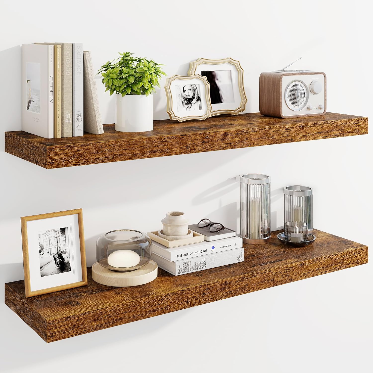 Marsmiles 36 Inch Floating Shelves, Set of 2, with Invisible Brackets