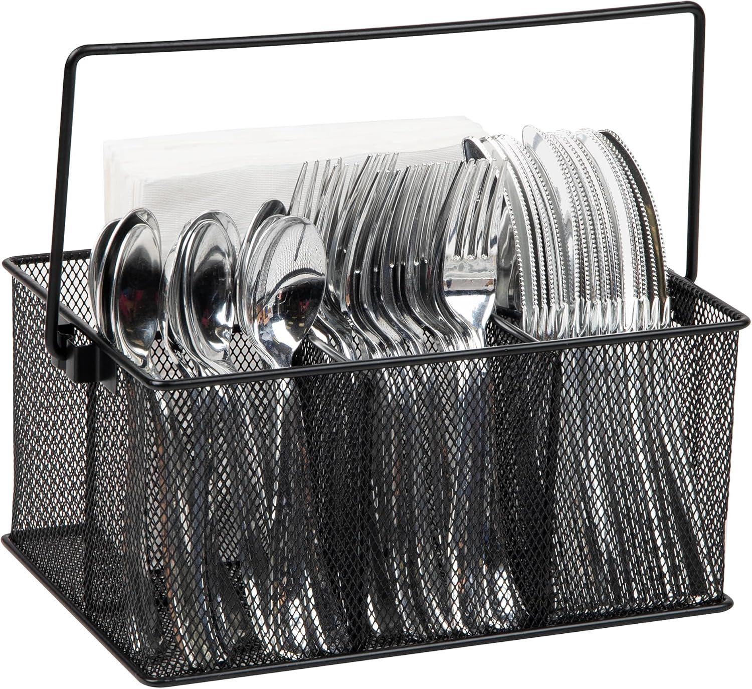 Mind Reader Multi-Purpose Storage Caddy with Handle, 4 Compartments