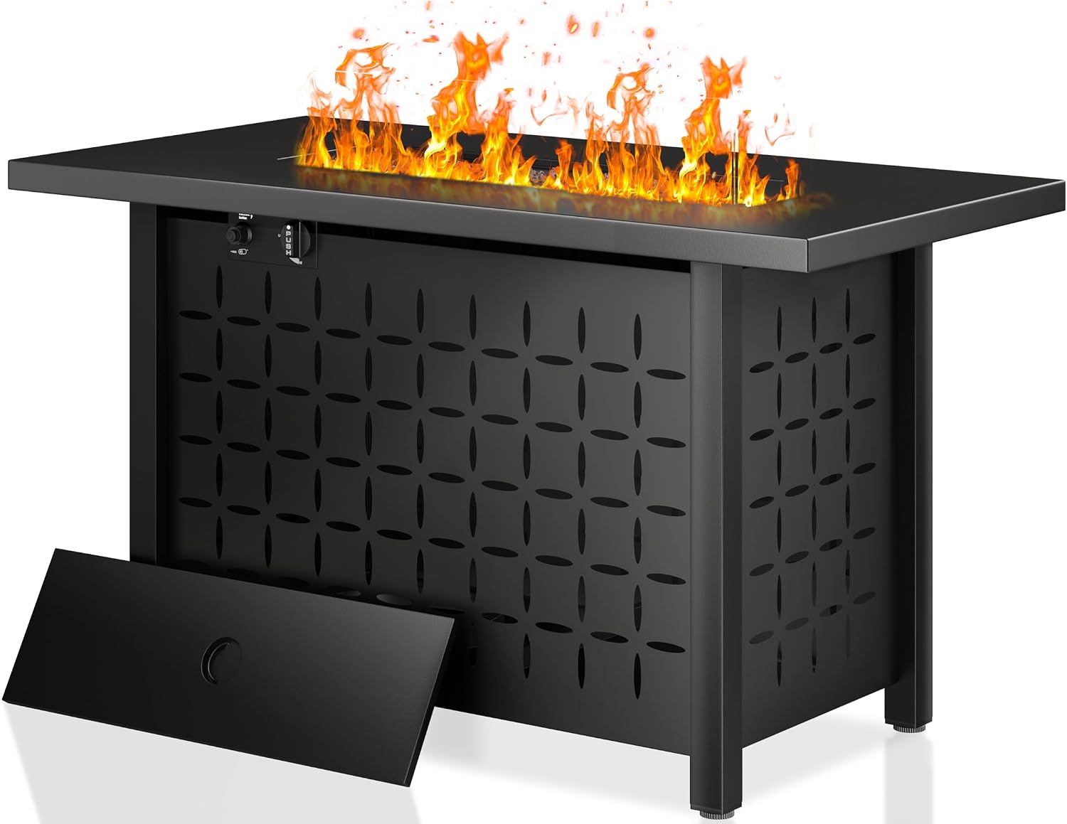 43 Inch Rectangular Propane Fire Pit Table, 50,000 BTU
