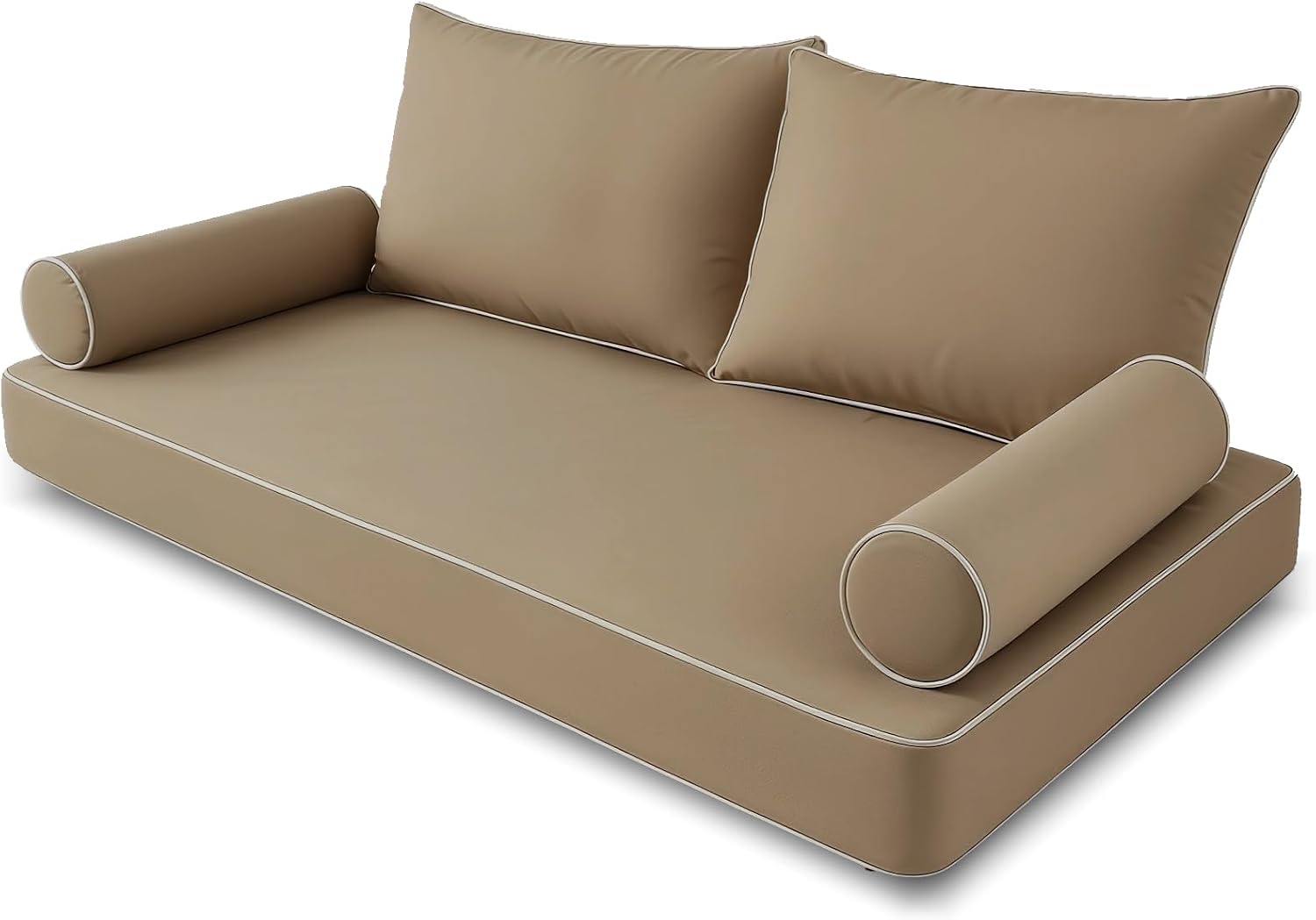 Outdoor Twin Size Patio Swing Bed Mattress and Pillow Covers with Zipper
