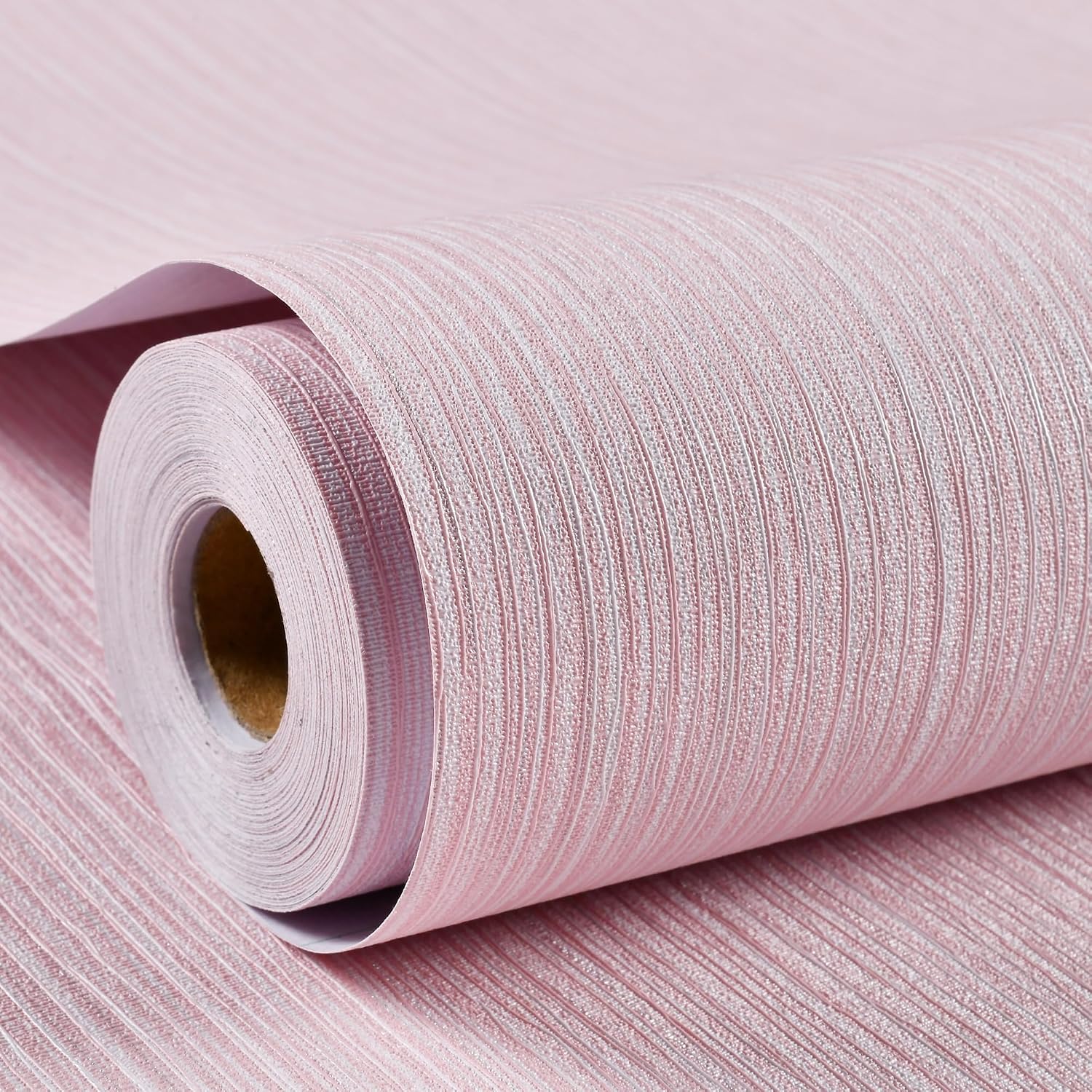 Haimin Pink Textured Grasscloth Peel and Stick Wallpaper, 24 Inch Wide