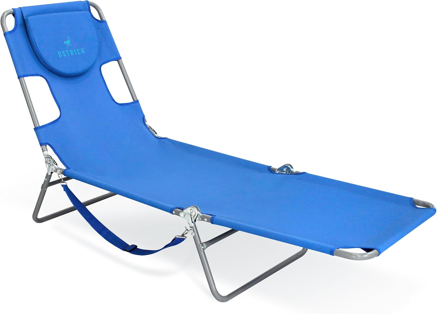 Ostrich Original Chaise Lounge, 72 x 22 Inch, Portable Reclining, Blue