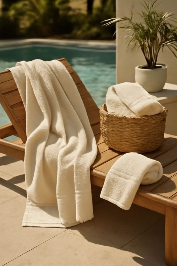 Shaded poolside lounge zone for all-day comfort