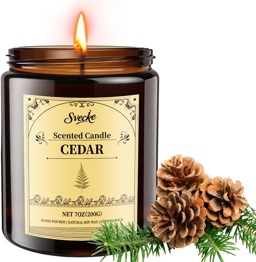 Cedar Scented Soy Wax Candle, 7 oz Jar