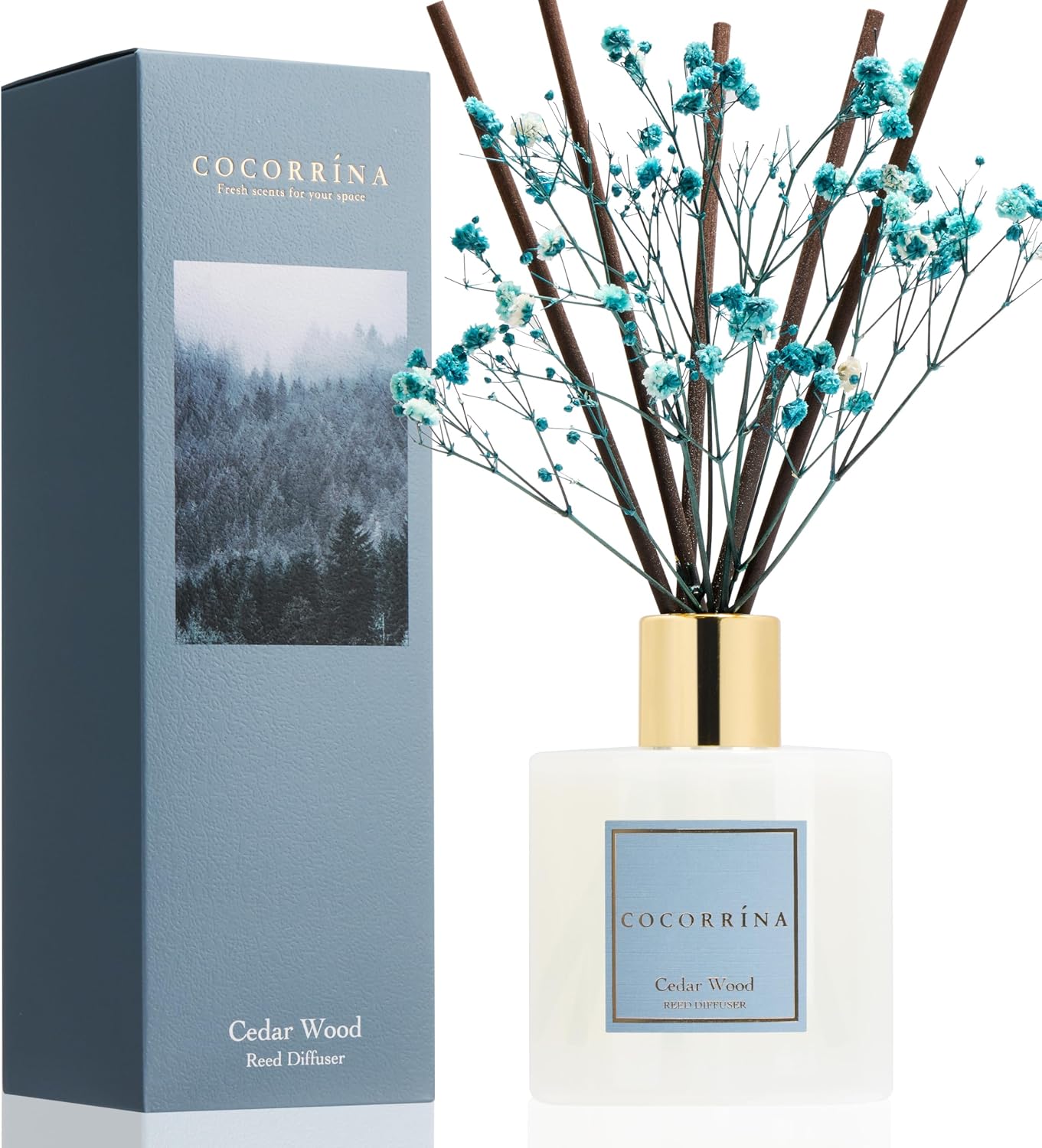COCORRINA Cedar Wood Reed Diffuser with Sticks, 6.7 fl oz
