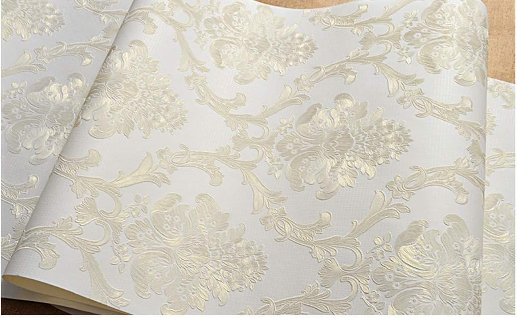 TAOGIFT Victorian Damask Embossed Peel and Stick Wallpaper Mural for Bedroom