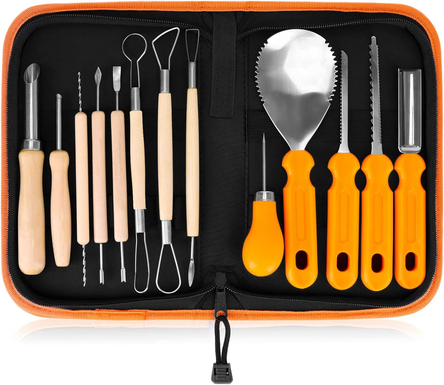 Elmchee 13 Piece Professional Pumpkin Carving Tools for Jack-O-Lanterns