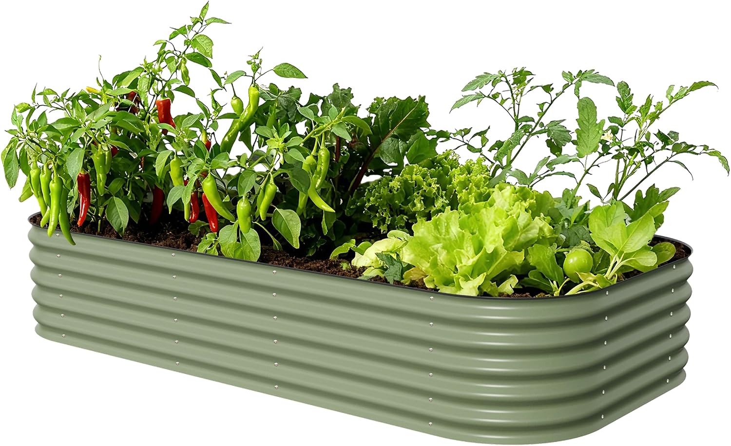 Vego Garden 17 Inch Tall Jumbo Modular Metal Raised Garden Bed Kit