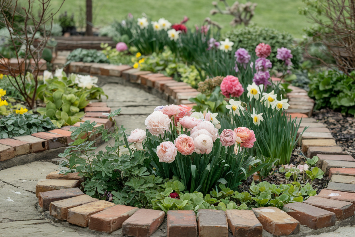Charming raised garden bed with stylish edging upgrading the space