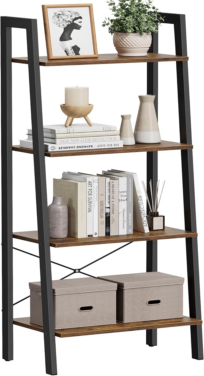 VASAGLE 4-Tier Ladder Shelf Bookcase, 22 Inch, Storage Shelves