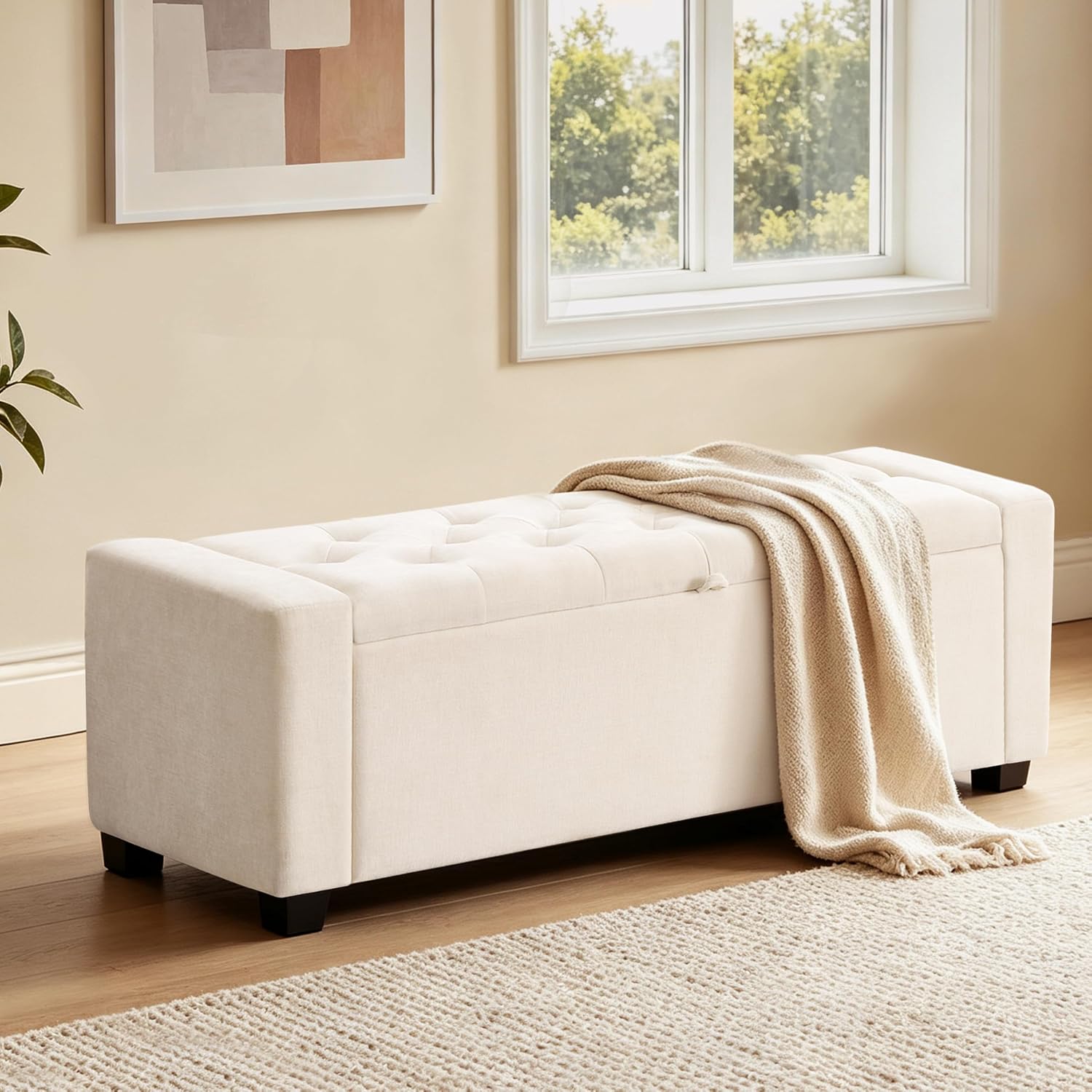 Royal Windsor Tufted Storage Ottoman Bench for Bedroom
