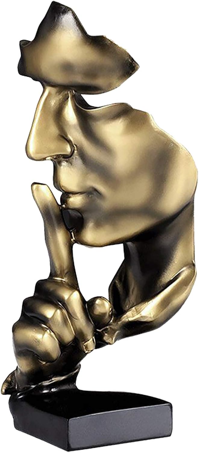 aboxoo Thinker Statue Abstract Art Figurine, Gold