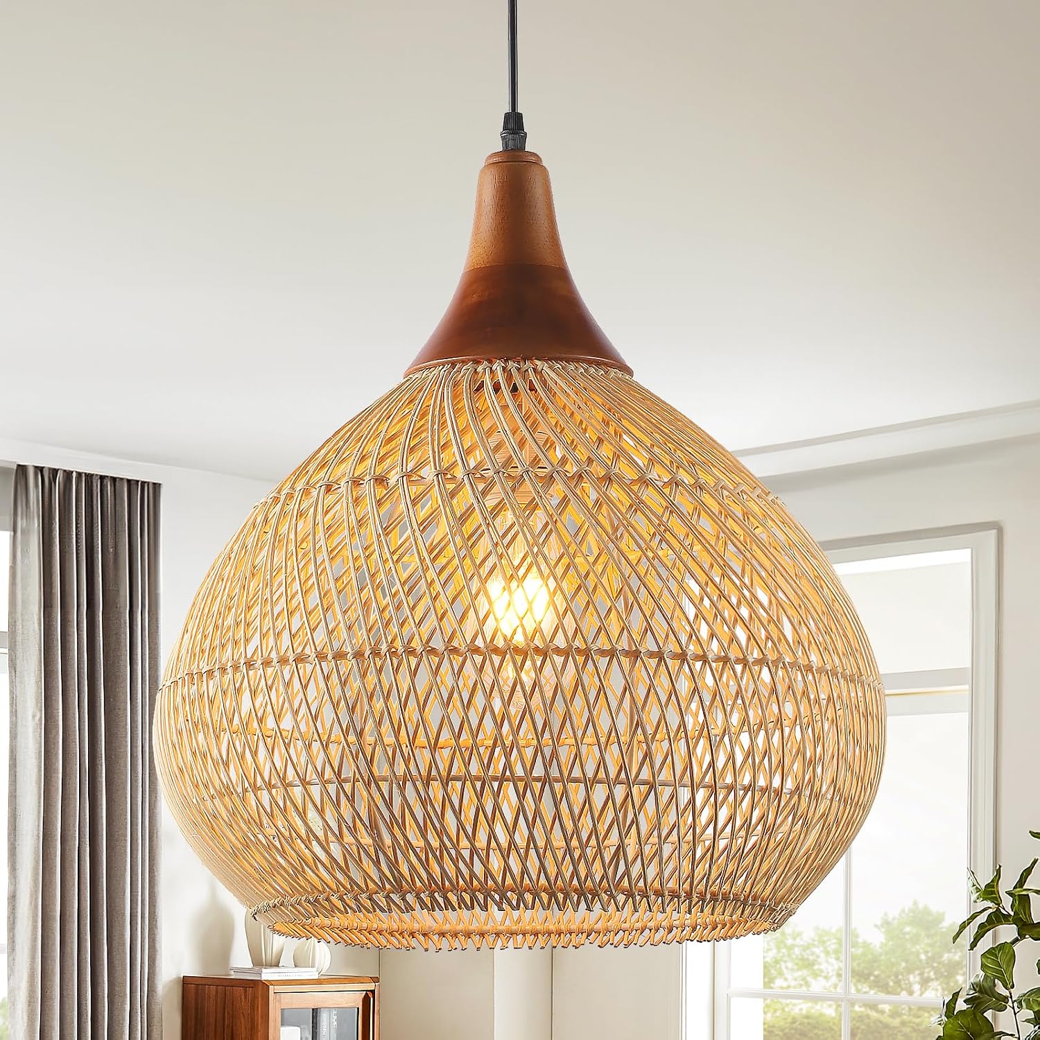 Rattan Pendant Light, 15.7