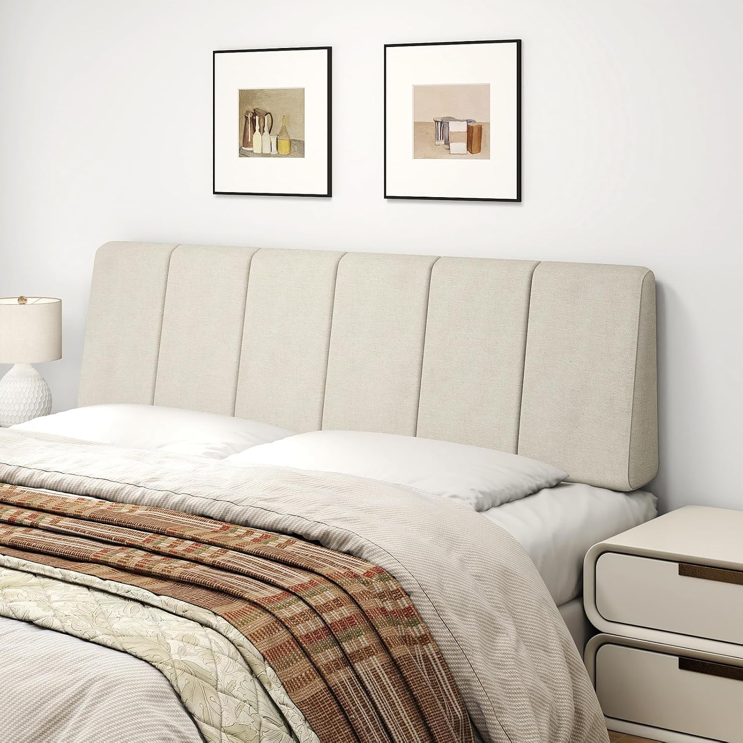 Queen Size Headboard Only - No Assembly Required, Beige