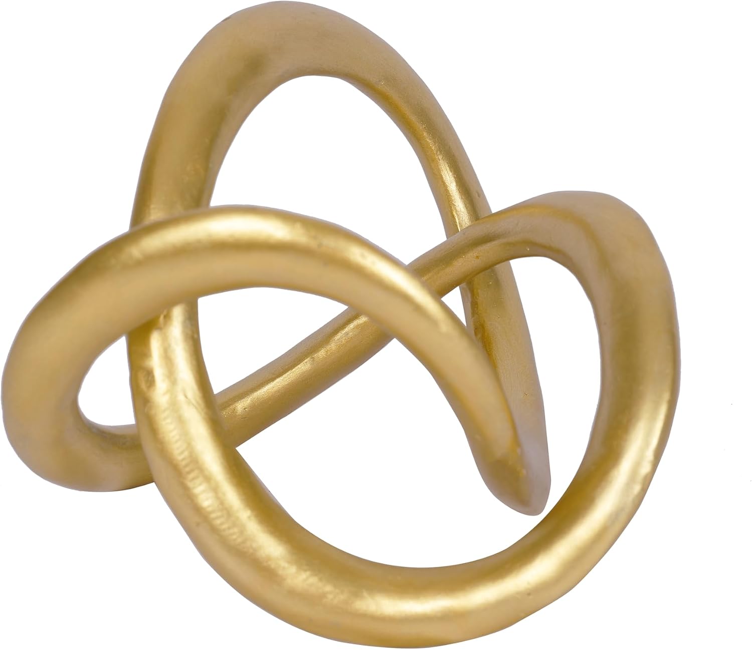 Modern Geometric Round Gold Knot Sculpture for Tabletop Decor