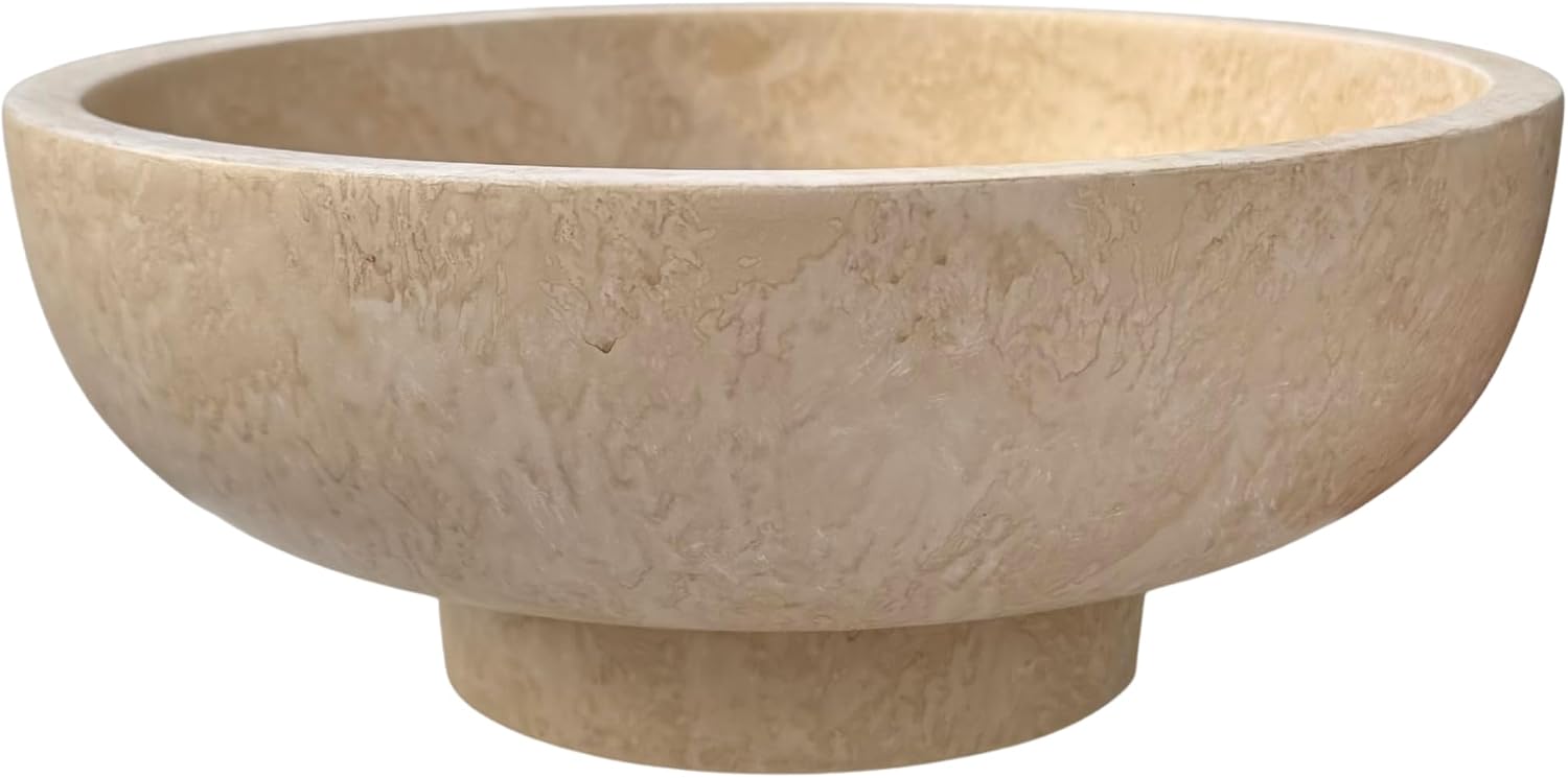 OAKOA Large Decorative Stone Fruit Bowl