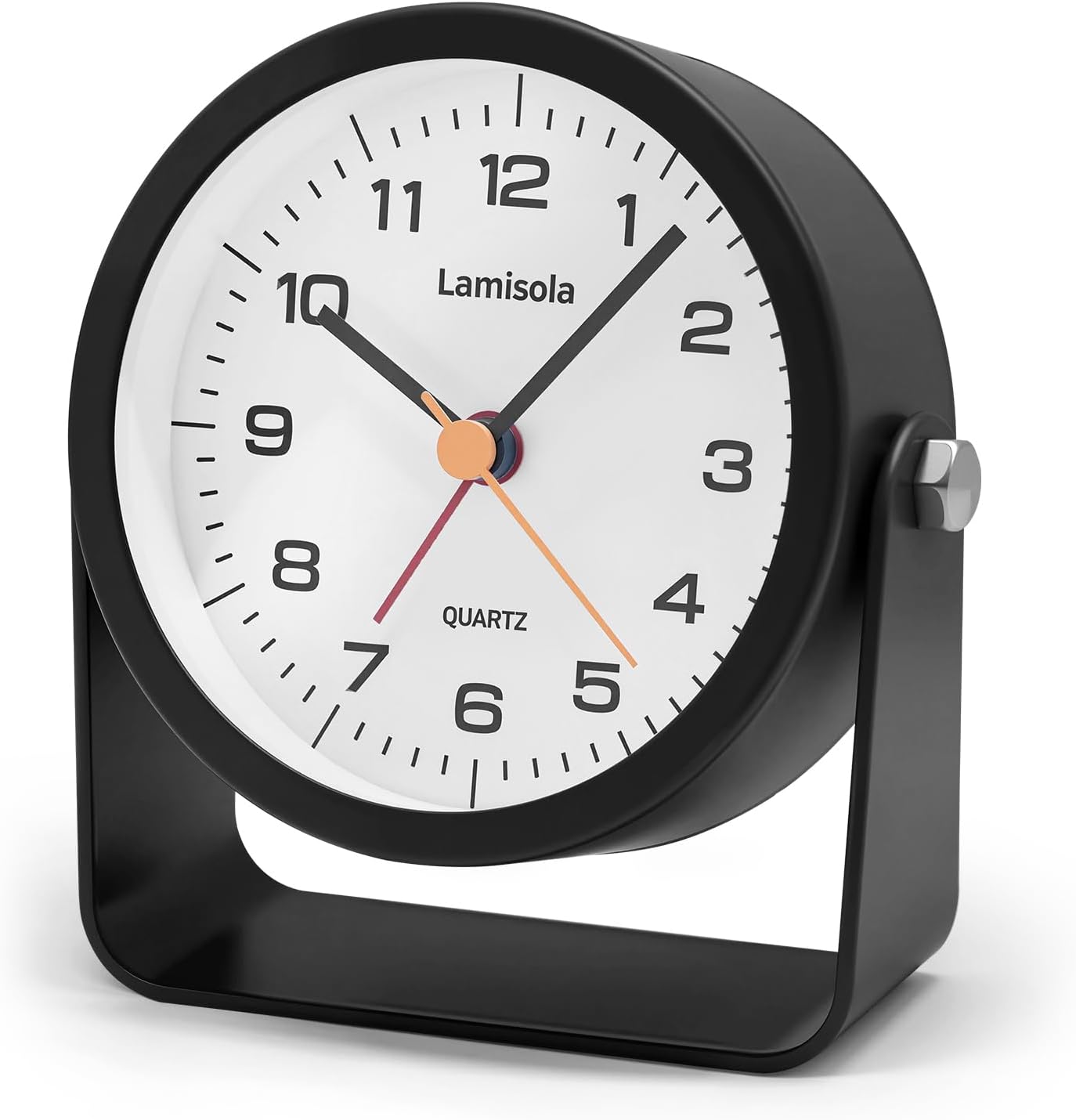 Lamisola 3.5 Inch Small Battery Desk Clock, Black