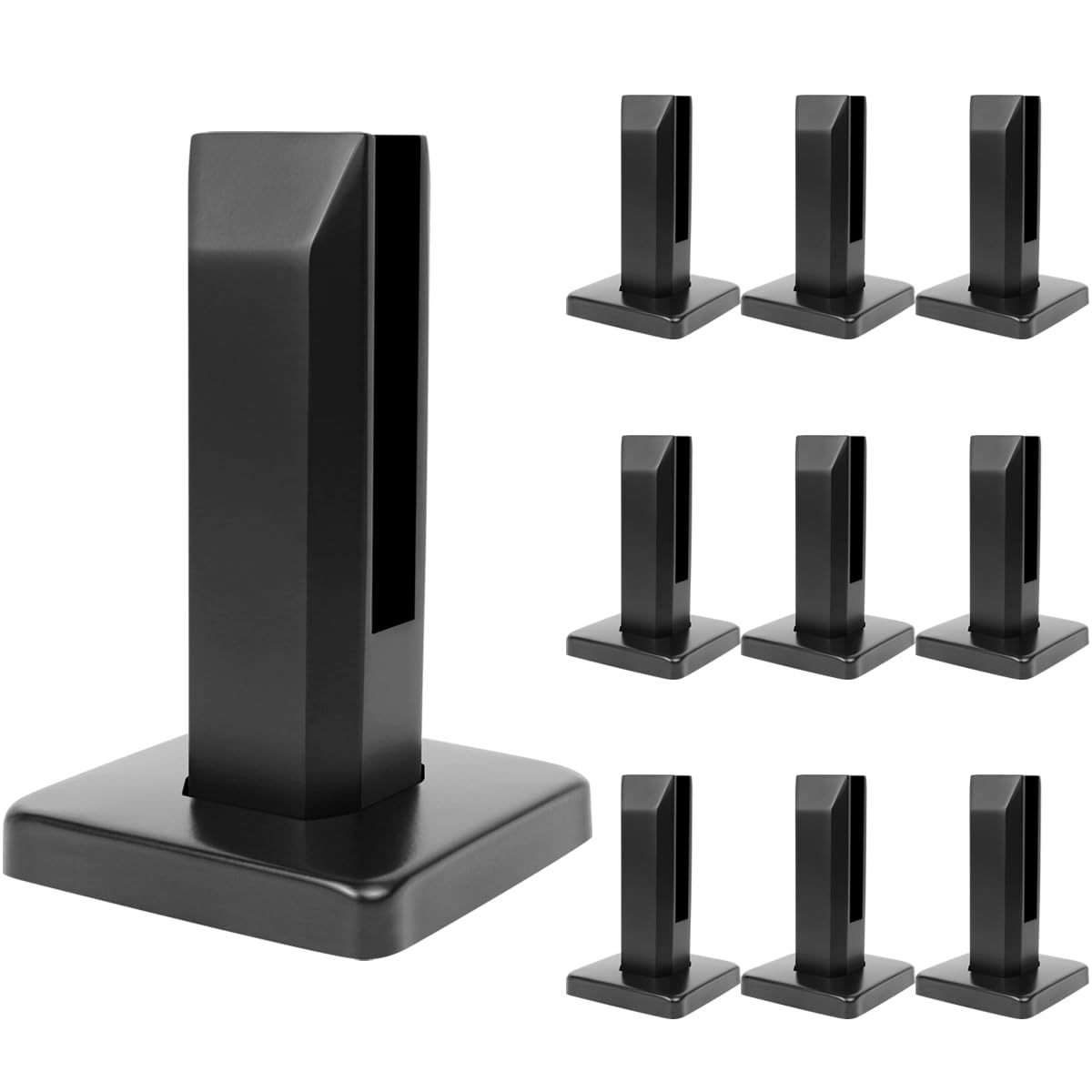 LukLoy 10 Pack Heavy-Duty Black Stainless Steel Glass Railing Spigots