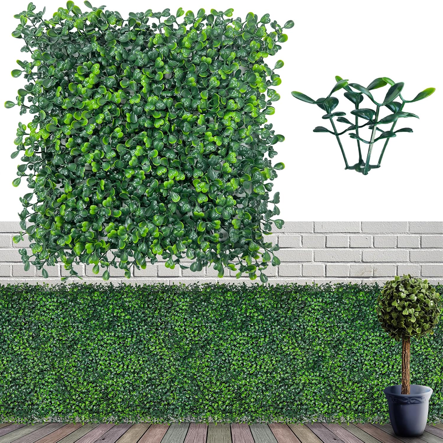 ODTORY Artificial Grass Wall Greenery Backdrop, 12 Panels, 10 x 10 Inch