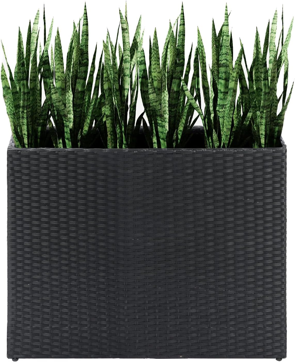 LEWIS and WAYNE Tall Wicker Rectangular Planter Box for Outdoors