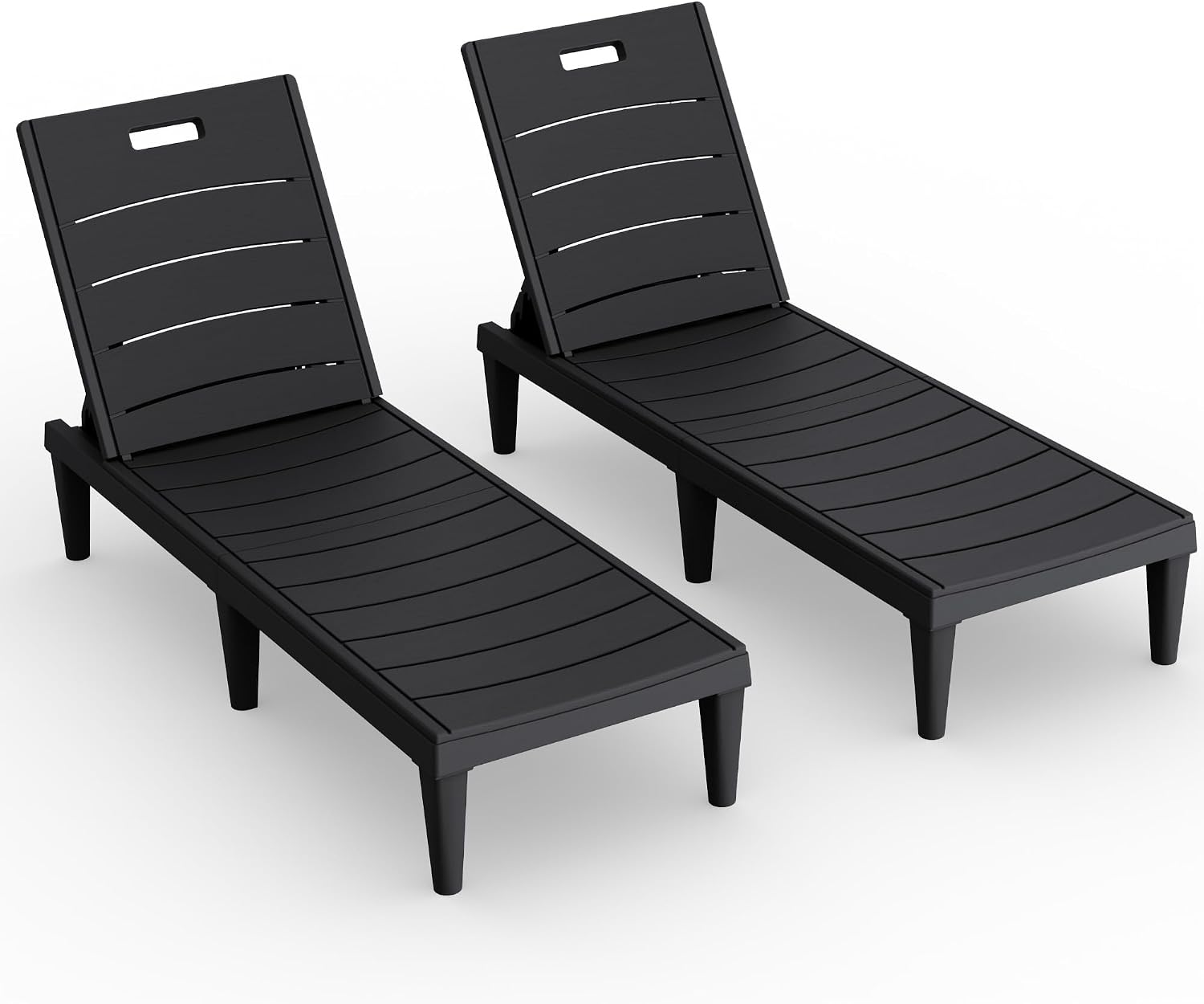 Devoko Waterproof Outdoor Chaise Lounge Chairs, Set of 2