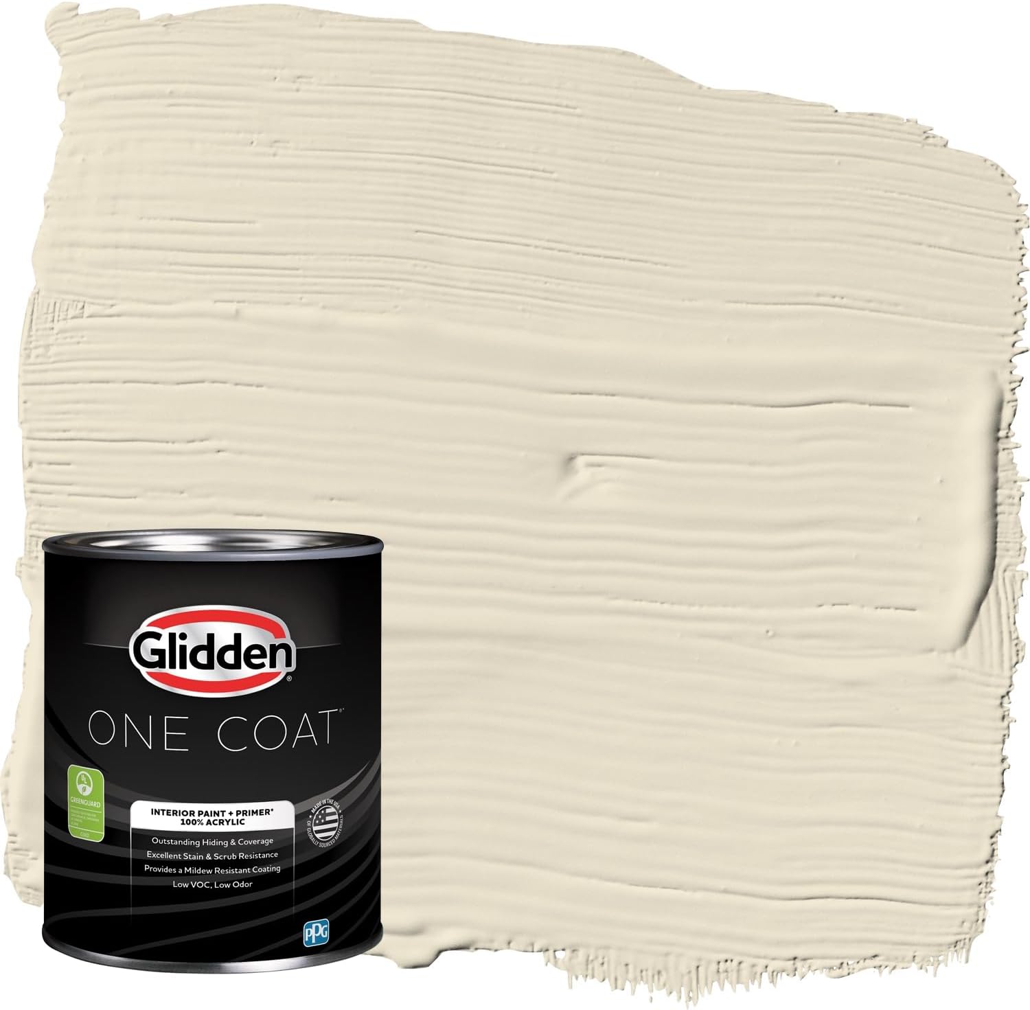 Glidden Interior Paint and Primer, White Navajo White, Eggshell, 1 Quart