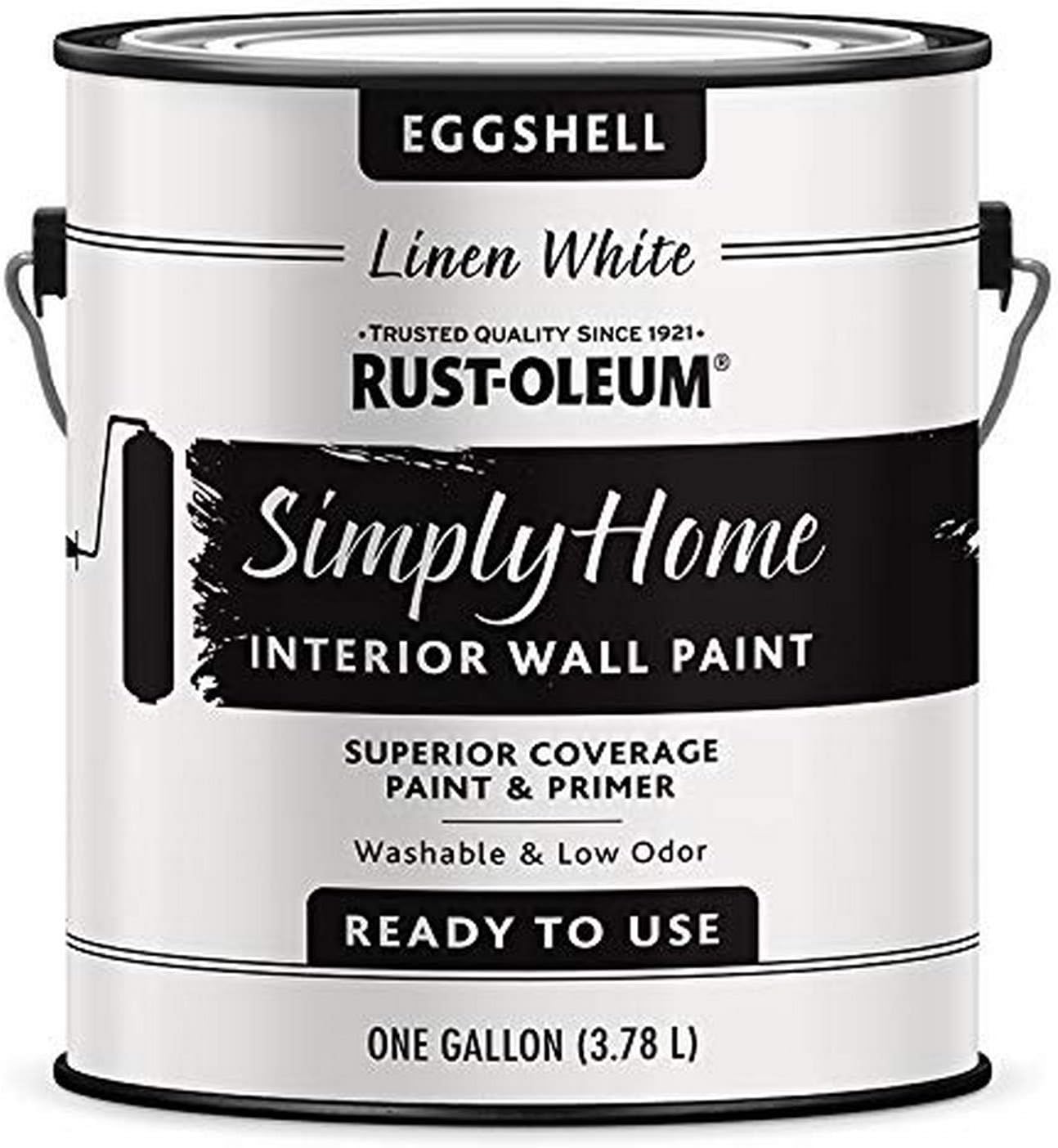 Rust-Oleum Simply Home Interior Wall Paint, Eggshell Linen White, 1 Gallon