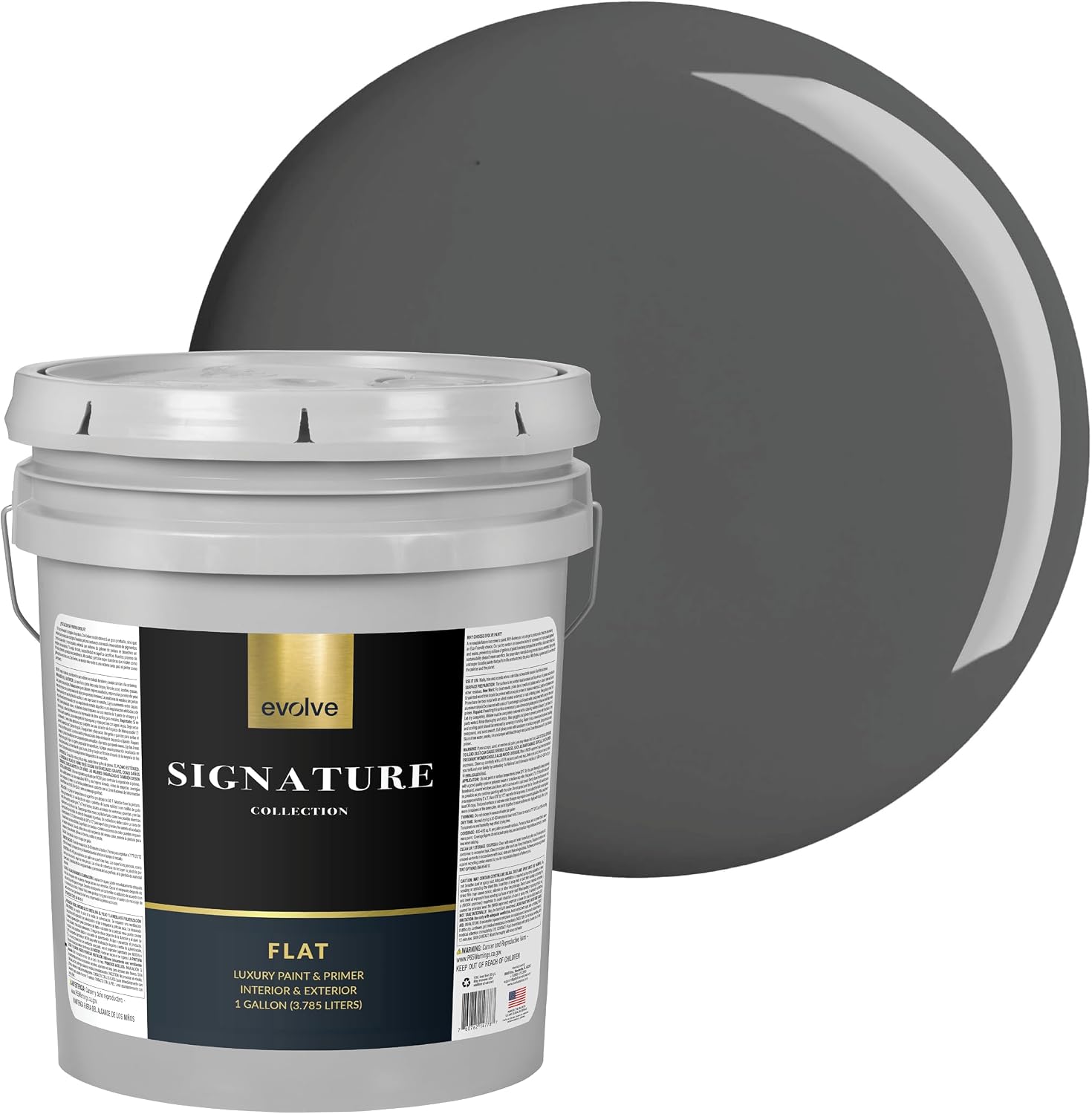 EVOLVE Signature Collection Luxury Interior Paint and Primer, Flat, Slate Gray