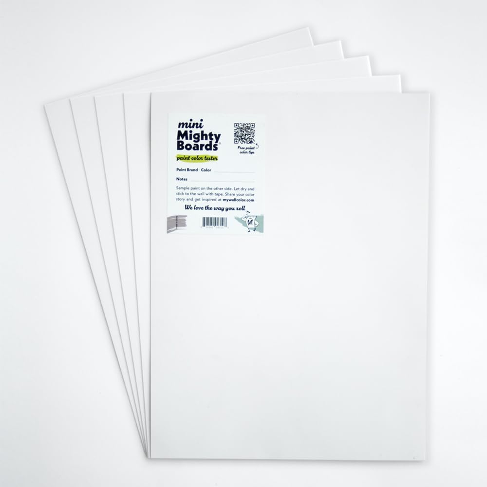 Mighty Board Minis Paint Color Test Panels, 12 x 9 Inch, Set of 5, White