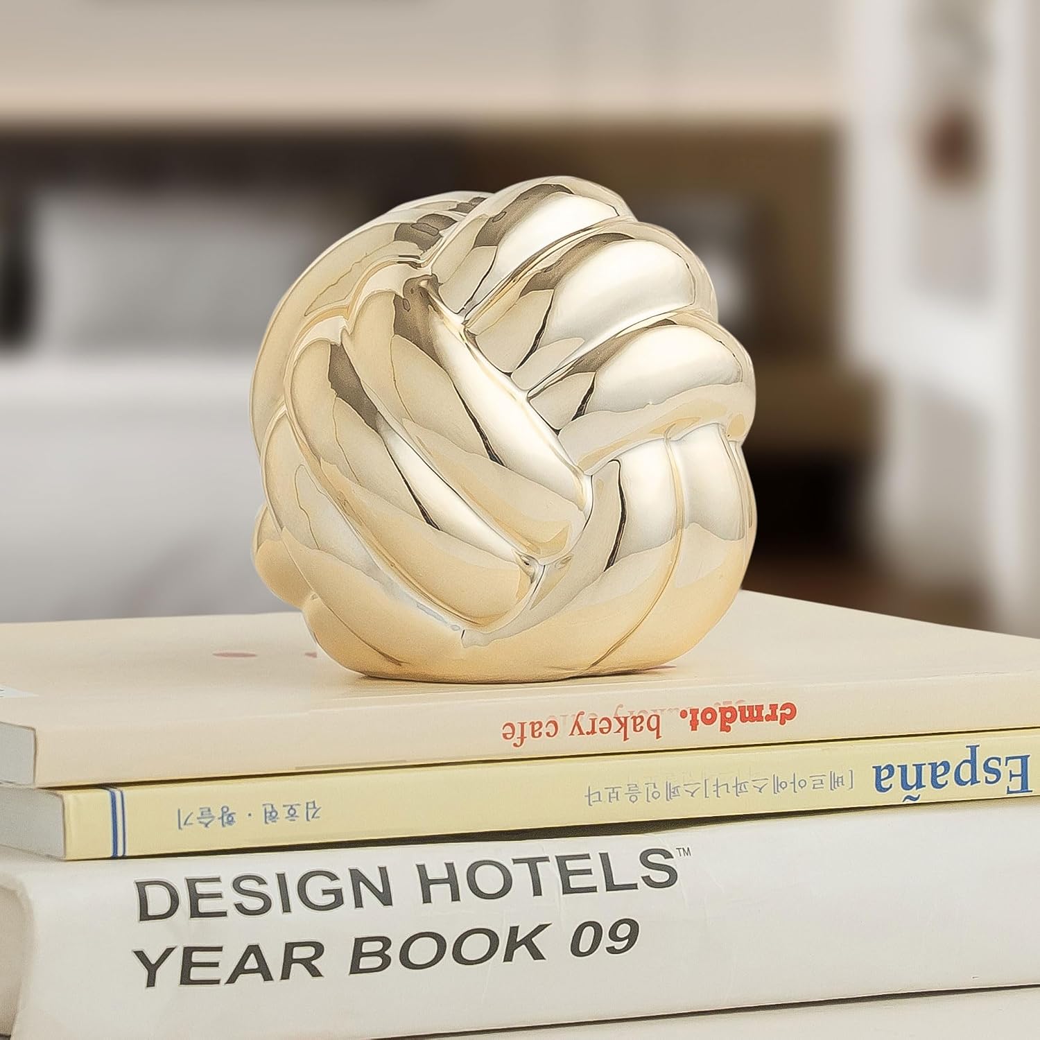 Small Gold Knot Decor for Entry Table and Bookshelf