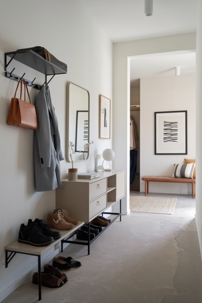 Small entrance clearly defined for everyday function