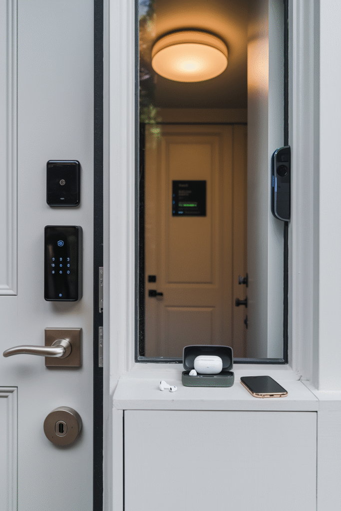 Smart tech additions adding convenience to a compact entrance