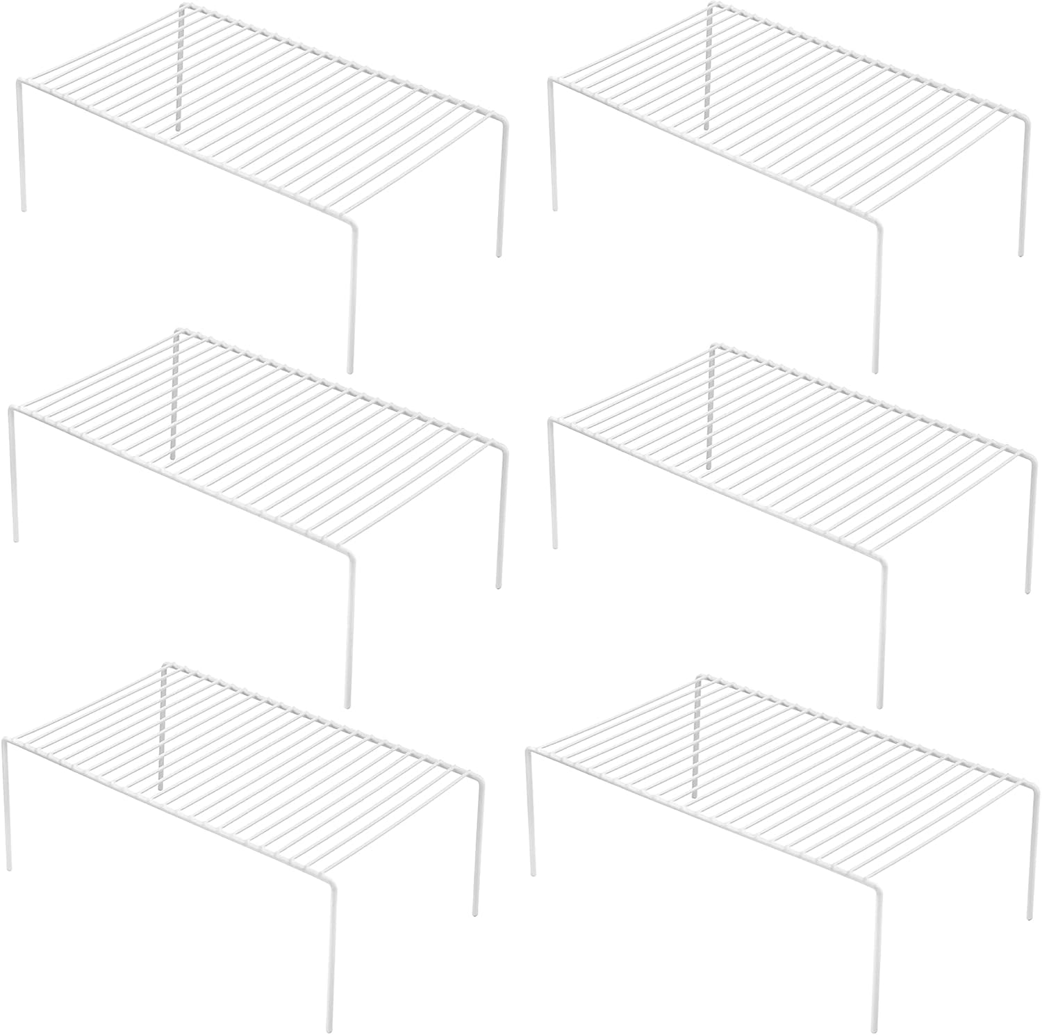 iPEGTOP Set of 6 Wire Cabinet Organizer Shelves, 15.7 x 9.4 Inch