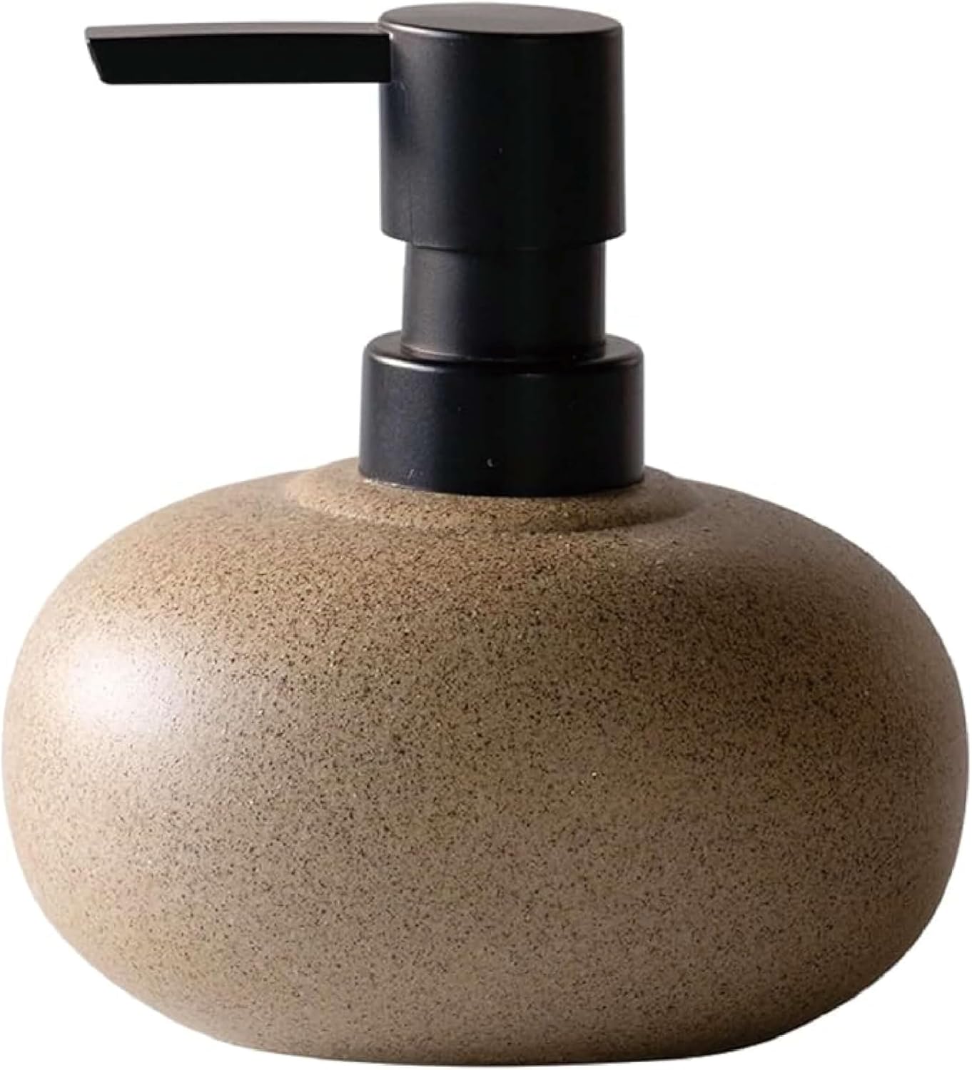 10 oz Ceramic Hand Soap Dispenser, Stone-Look, for Bathroom Countertops