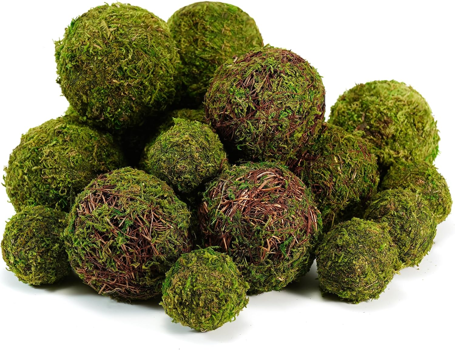 Decorative Moss Balls Set, 18 Piece, Bowl Fillers and Centerpiece Decor