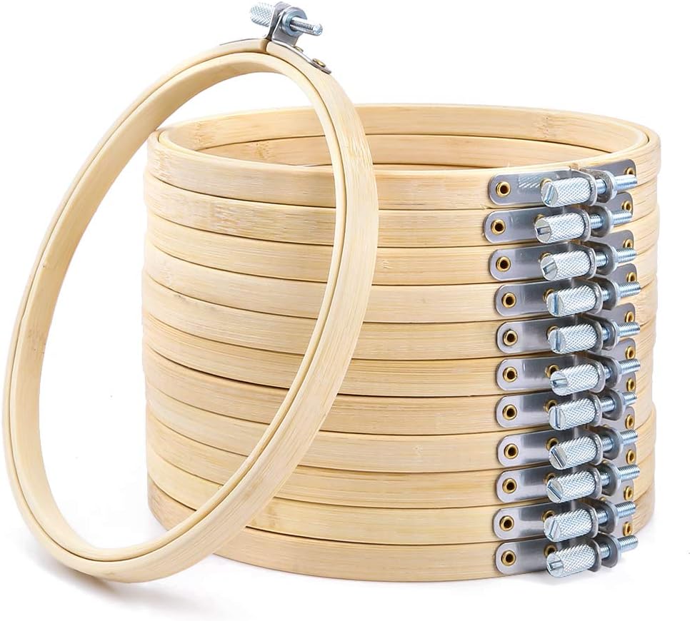 Caydo 12 Piece 6 Inch Embroidery Hoops Set