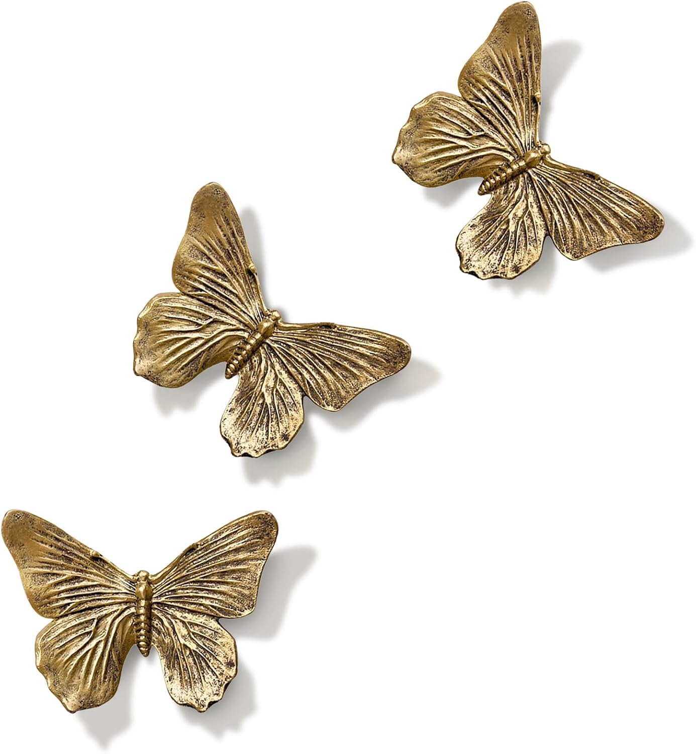 GUSFREUD 3D Resin Butterfly Wall Decor Set, Gold